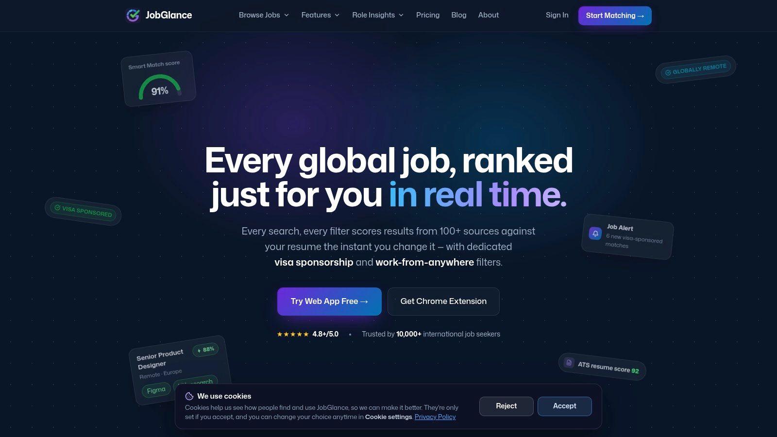 Screenshot from https://jobglance.app
